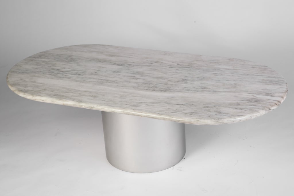Mid-Century Modern Paul Mayen for Habitat Marble and Aluminum Coffee Table