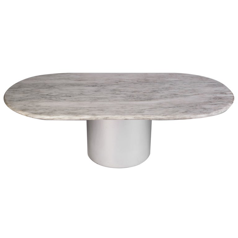 Paul Mayen for Habitat Marble and Aluminum Coffee Table For Sale at