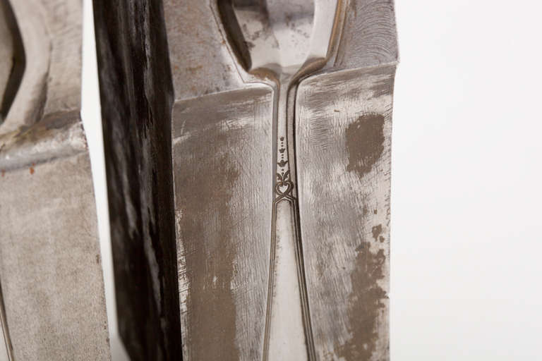 20th Century Pair of Steel Spoon Mold Sculptures