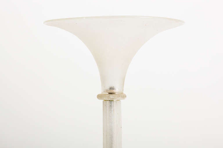 Karl Springer Seguso Glass Torchiere Floor Lamp