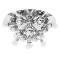 Vintage 1970
s Chrome Sputnik Flush Mounted Chandelier