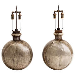 Vintage Indian Metal Water Vessel Lamps