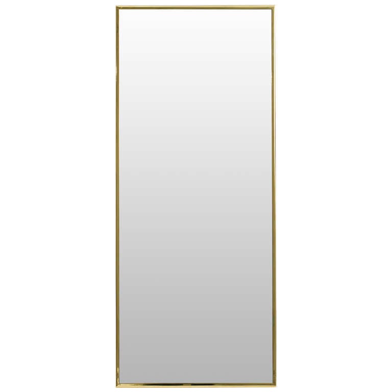 Rectangular Brass Framed Mirror, circa 1960 at 1stdibs