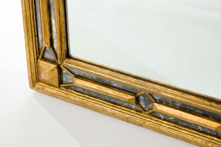 Italian Gilt Wood & Smoke Glass Mirror In Good Condition In New York, NY