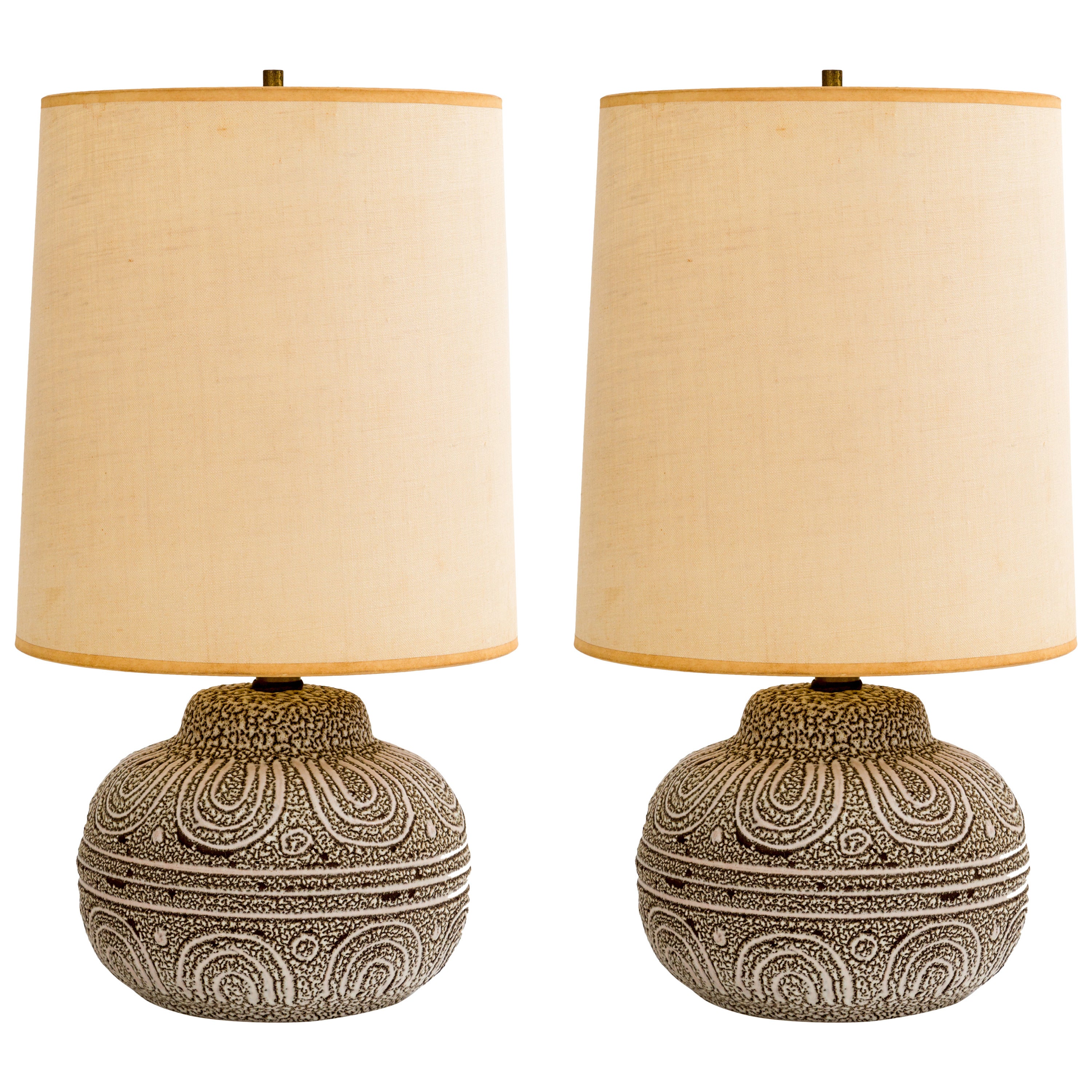 1950s French Ceramic Pottery Lamps