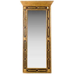 Italian Gilt Wood & Smoke Glass Mirror