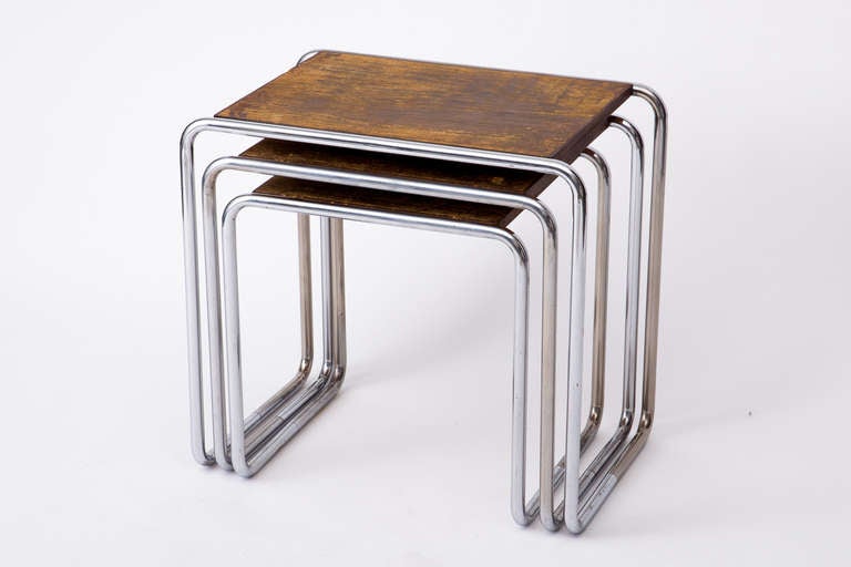 Original Marcel Breuer B9 Nesting Tables In Good Condition In New York, NY