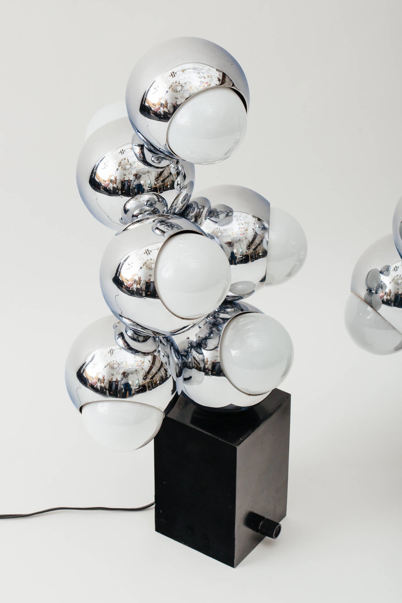 20th Century 1970s Chrome Atomic Cluster Lamps