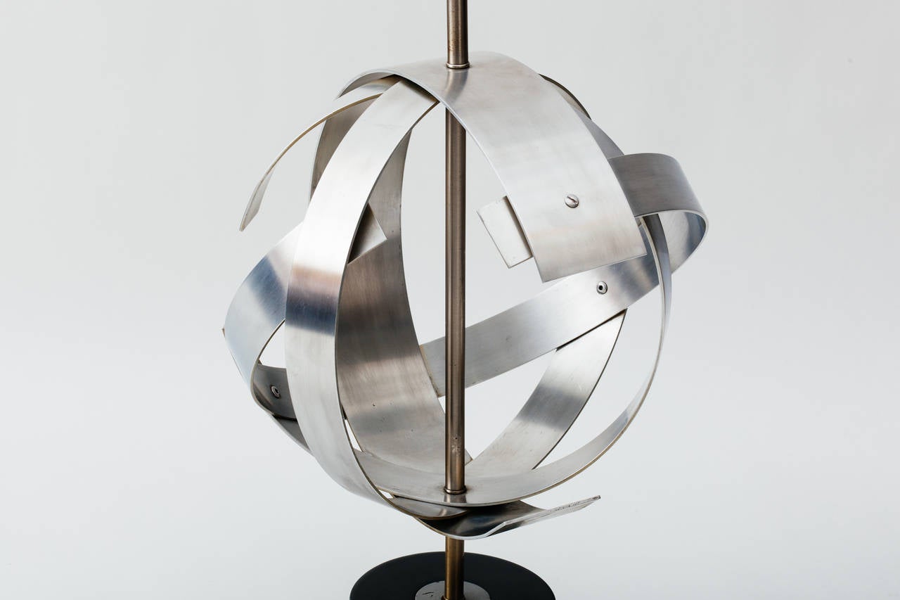 Metalwork Abstract Aluminum Sphere Lamp by Laurel Lighting Company, circa 1970