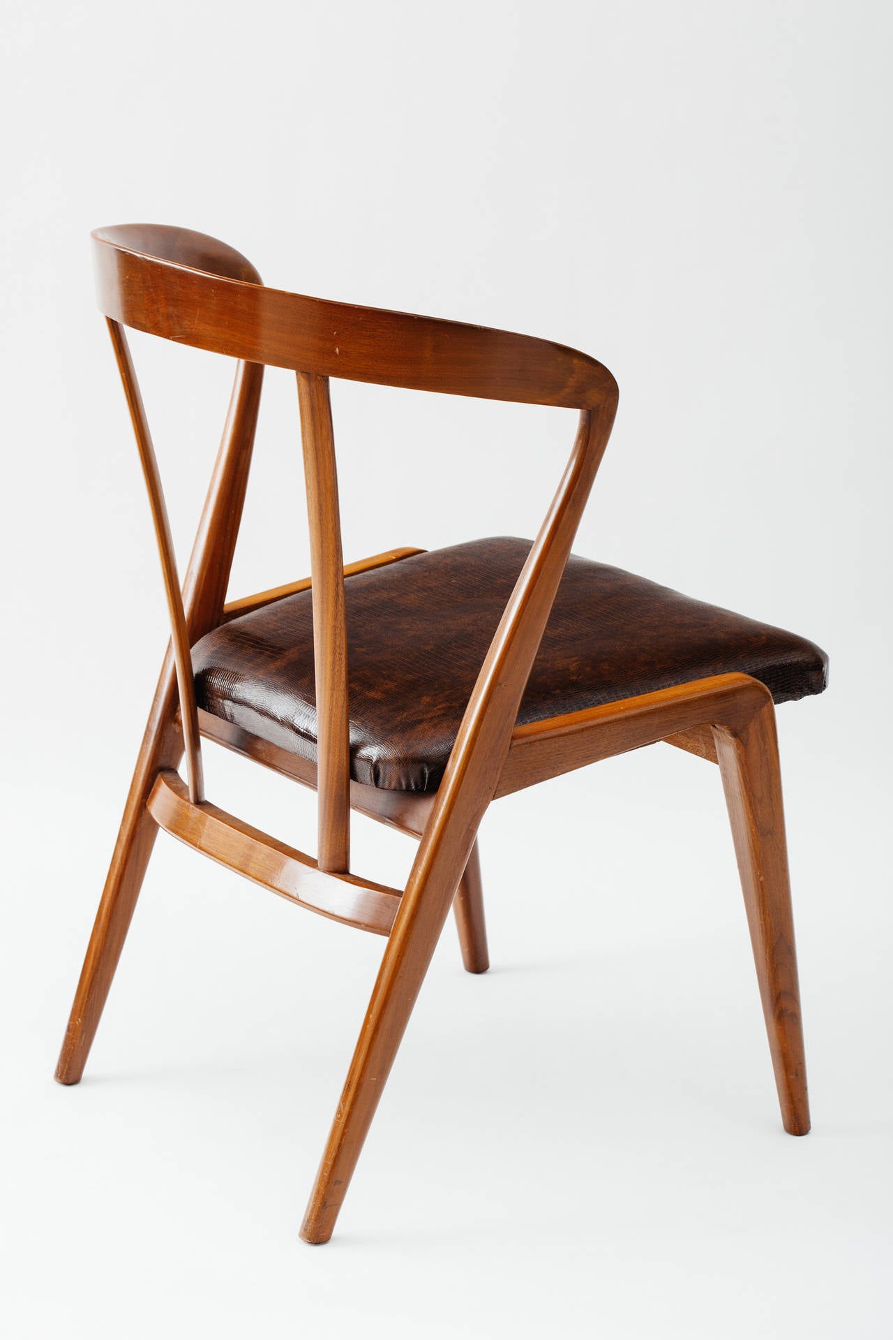 20th Century Singer & Sons 1950's Italian Walnut Desk Chair