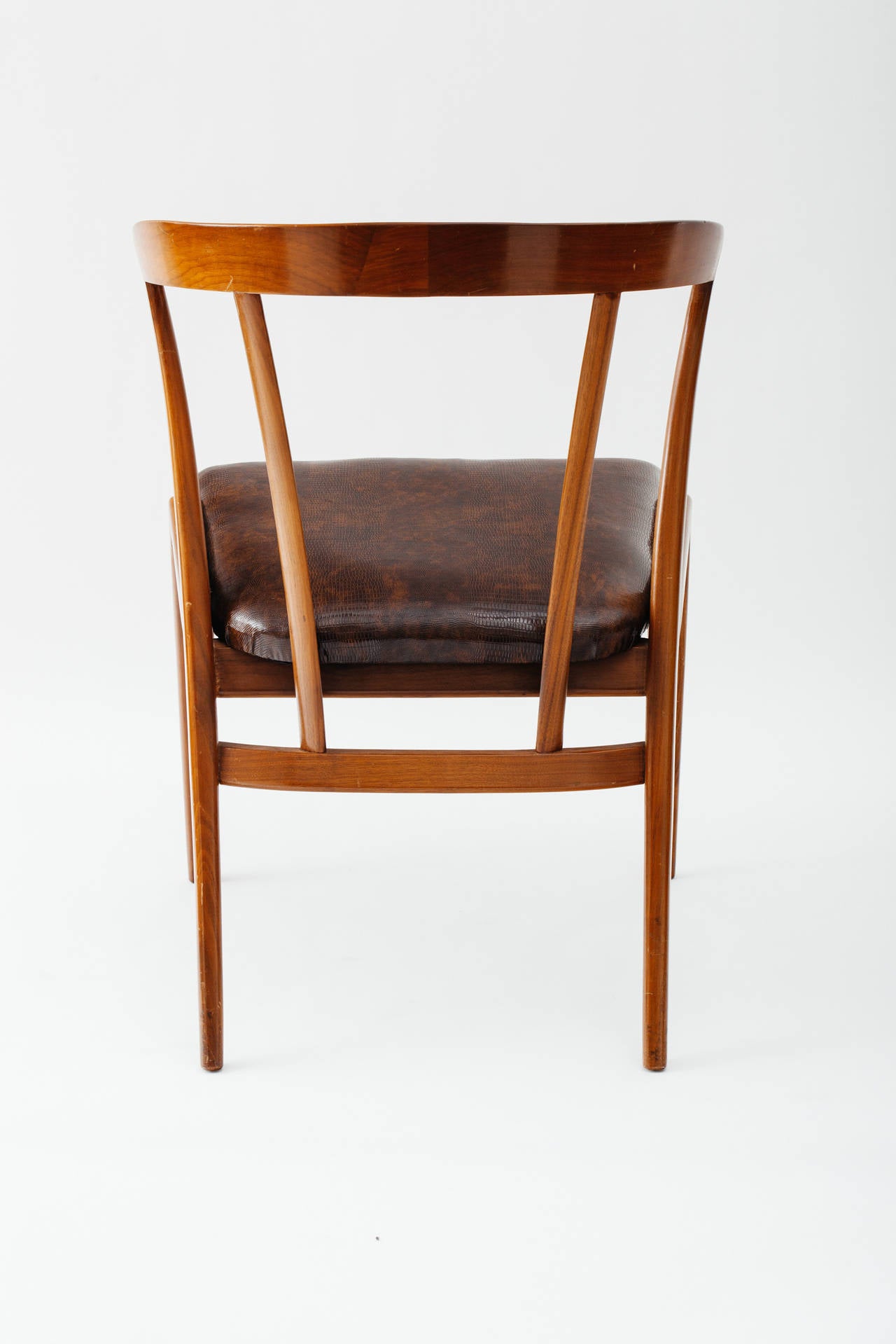 Upholstery Singer & Sons 1950's Italian Walnut Desk Chair