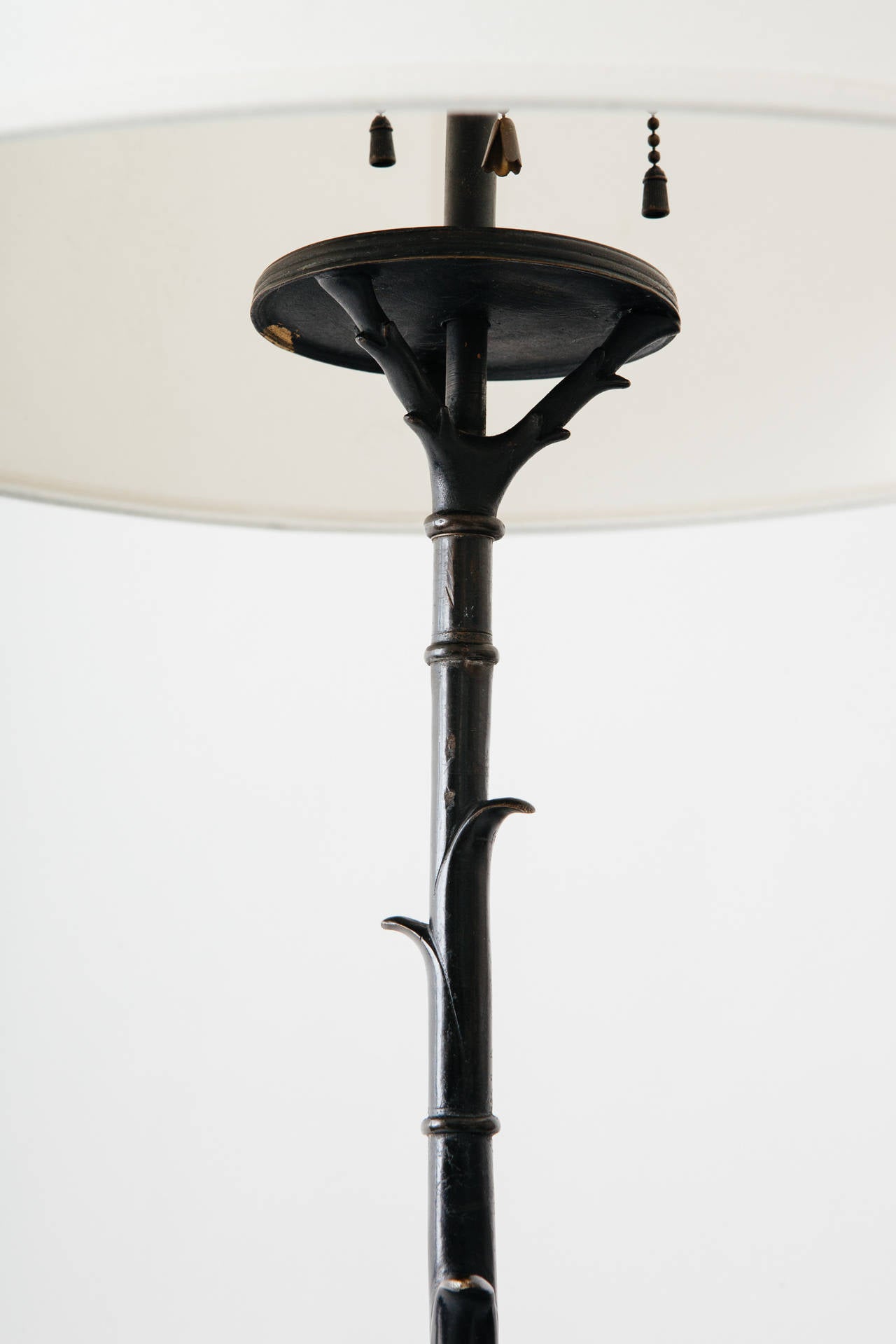 French Patinated Bronze Floor Lamp In Good Condition In New York, NY