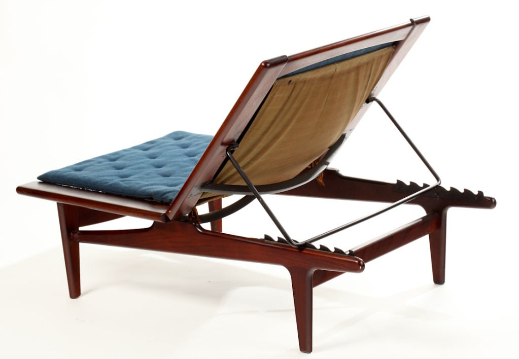 Padouk Hans Wegner Multi Adjustable Lounge Chair and Ottoman