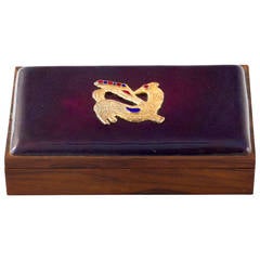 Danish Rosewood Box with Gilt Enamel Detail 5