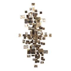Vintage Curtis Jere Patinated Brass Wall Sculpture