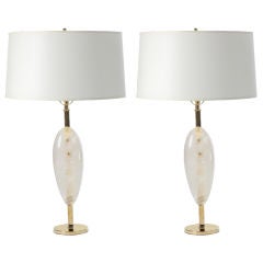 Pair of Rock Crystal Teardrop Lamps 10