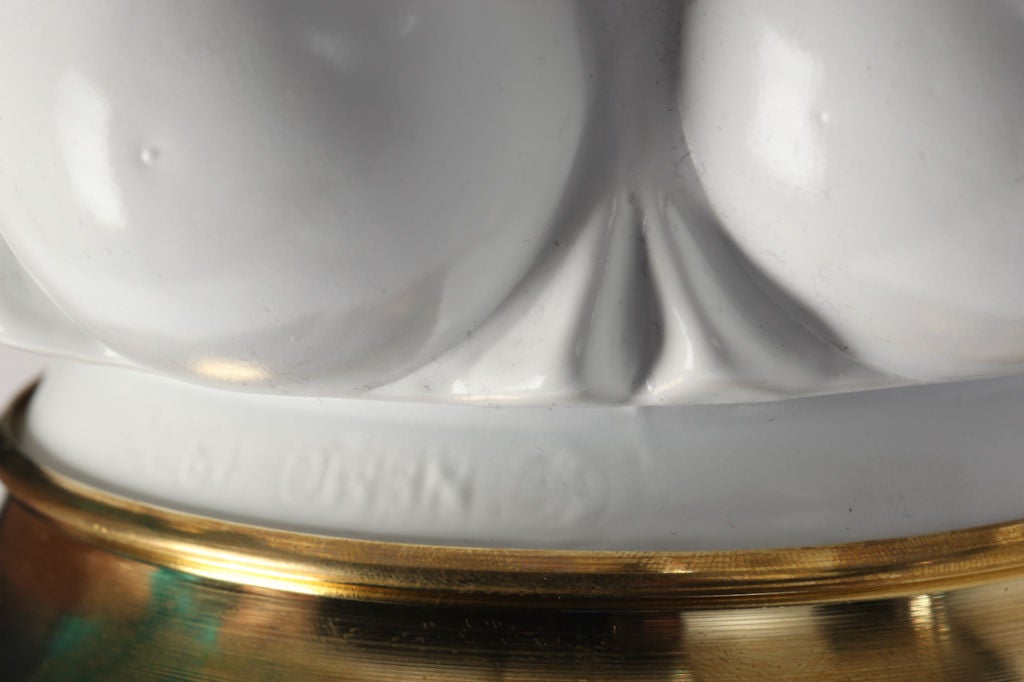 American White Lacquered Glass Bubble Lamps