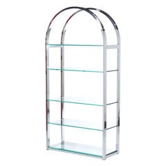 Milo Baughman Chrome and Glass Etagere