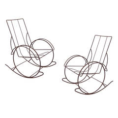 Pair of Modernist Iron Rocking Chairs from the 1930s