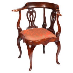English fruitwood & elm corner chair