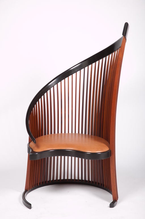 Unusual American ebonized & mahogany tête-à-tête