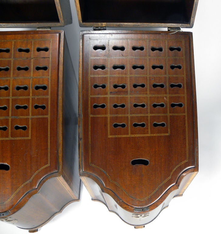 Pair of unusual English Georgian mahogany knife boxes For Sale 2
