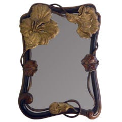 Continental Art Nouveau parcel-gilt mirror