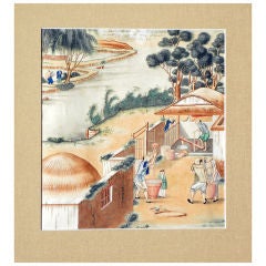 Rare set of twelve Chinese watercolors