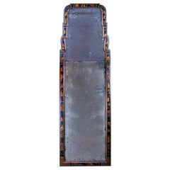 Rare English Queen Anne japanned pier mirror