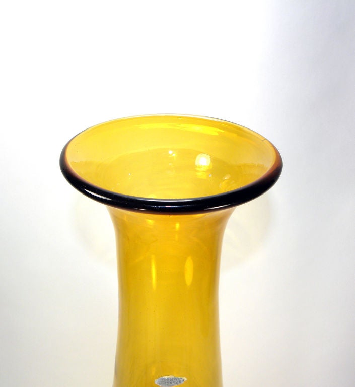 Blenko hand blown glass vase