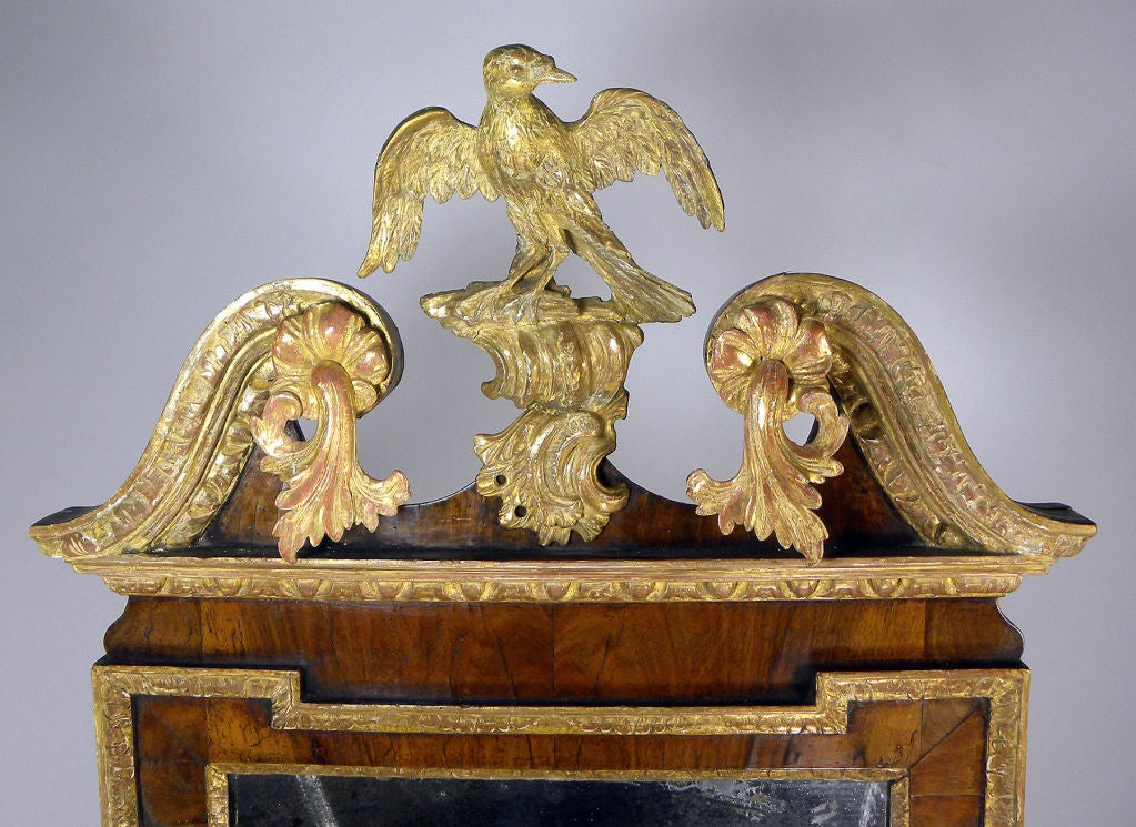 George II Walnut & Parcel Gilt Mirror