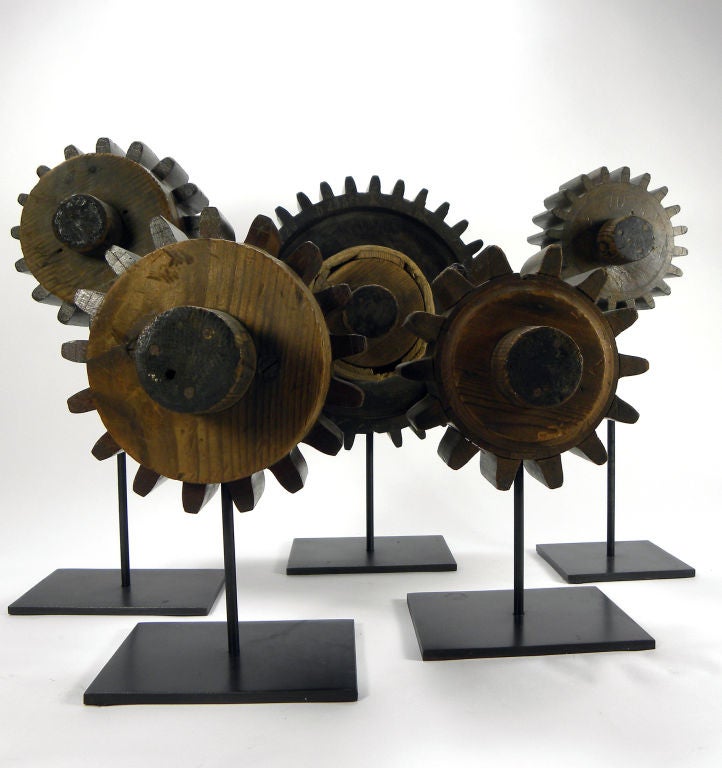 20th Century Set of five wooden industrial gear molds