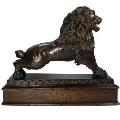Antique Rare Continental carved lion sculpture