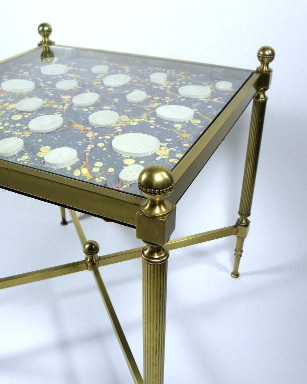 Pair Of Intaglio-mounted Low Tables In Excellent Condition For Sale In New York, NY