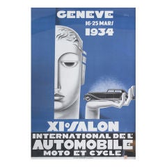 Vintage Original 'Salon International de L'Automobile' Poster 1934