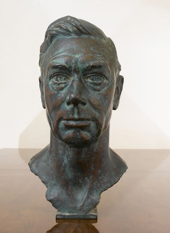 Mid-20th Century Bronze Bust of George VI For Sale