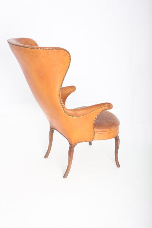 frits henningsen high back wing chair