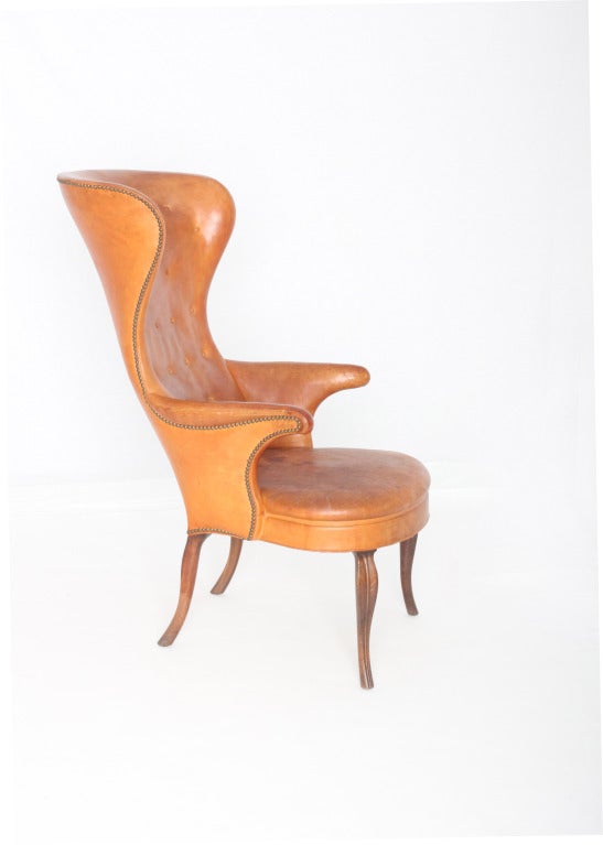 frits henningsen high back wing chair