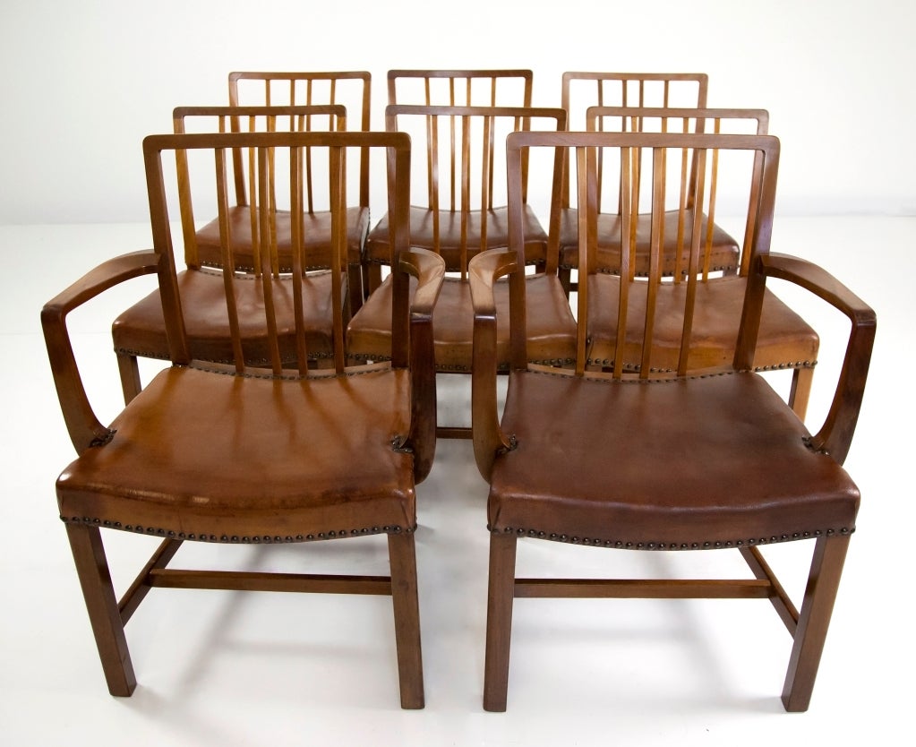 Mahogany Set of 6 Danish Modern Dining Chairs Ole Wanscher  For Sale