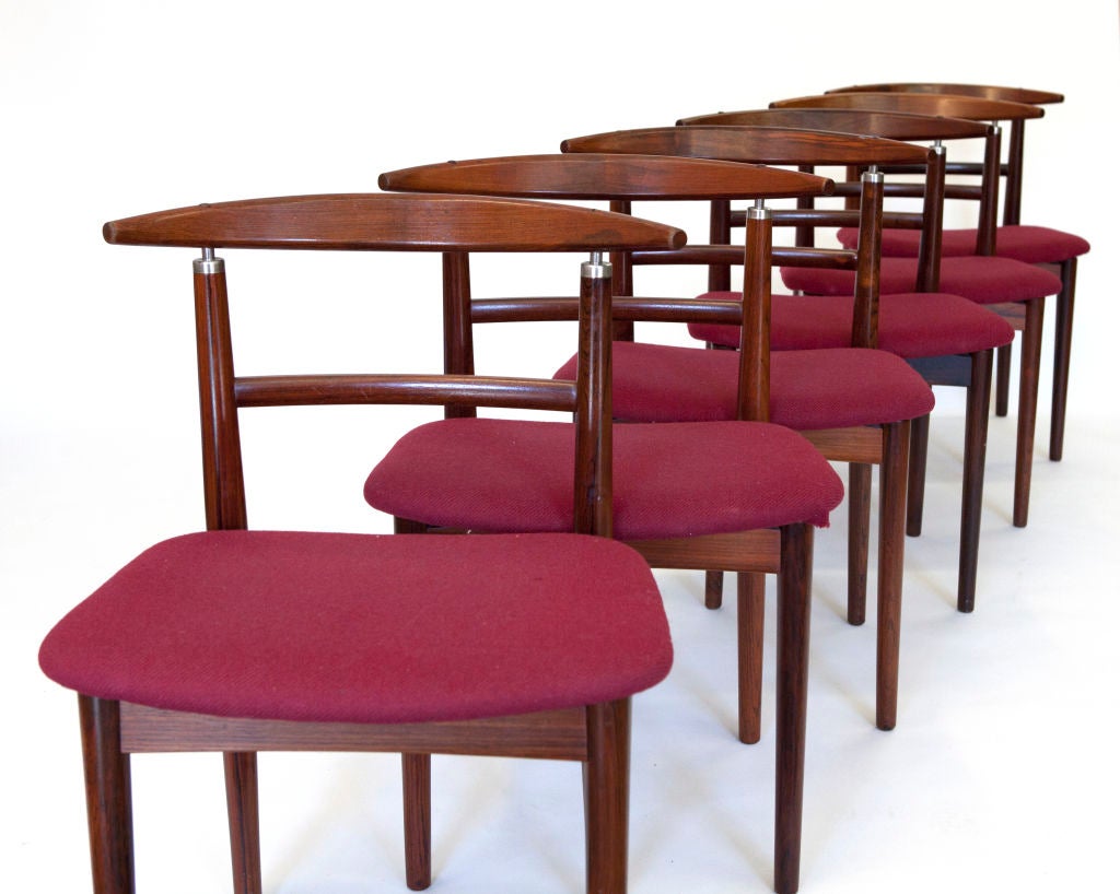 Danish Quistgaard Design Mahogany Chairs by Sibast For Sale