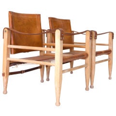Pair of Leather "Safari" Chairs