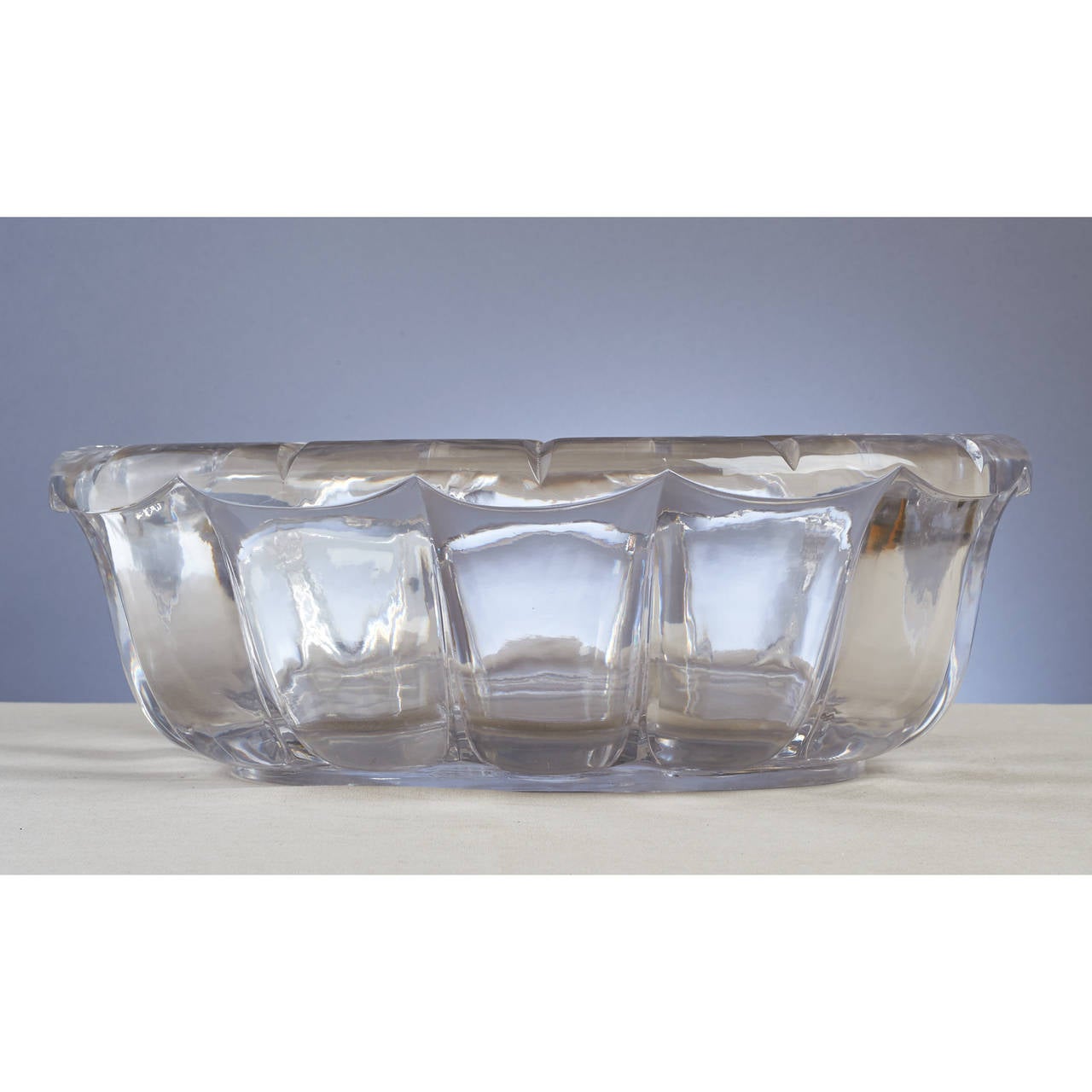French Exceptional Sue et Mare Oval Crystal Centerpiece, 1920s
