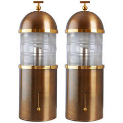 Retro Pair of "Lighthouse" Lamps by Fontana Arte