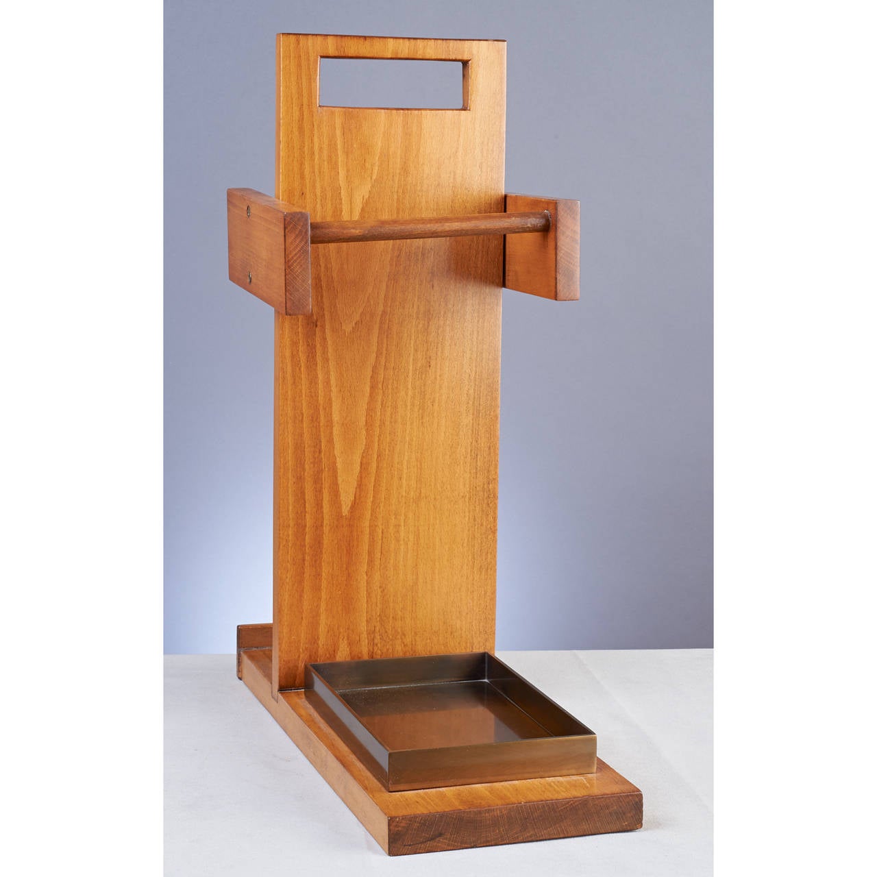 French Andre Sornay Wood Umbrella Stand For Sale