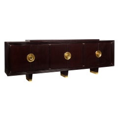 Large Modernist Cabinet with bronze handles, France 1930's