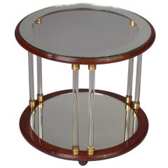 Jansen Side Table in Mahogany and Glass