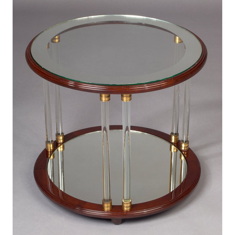 Jansen Side Table in Mahogany and Glass