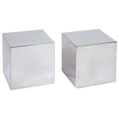 Modernist Cube-Shaped Side Tables