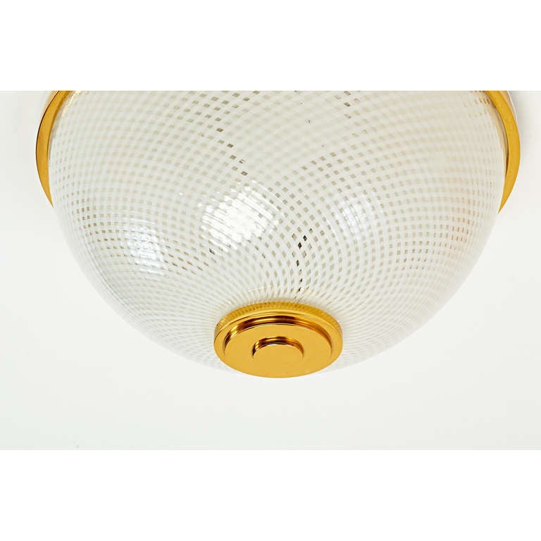 Italian A Ceiling Light with Reticello Glass by Venini For Sale