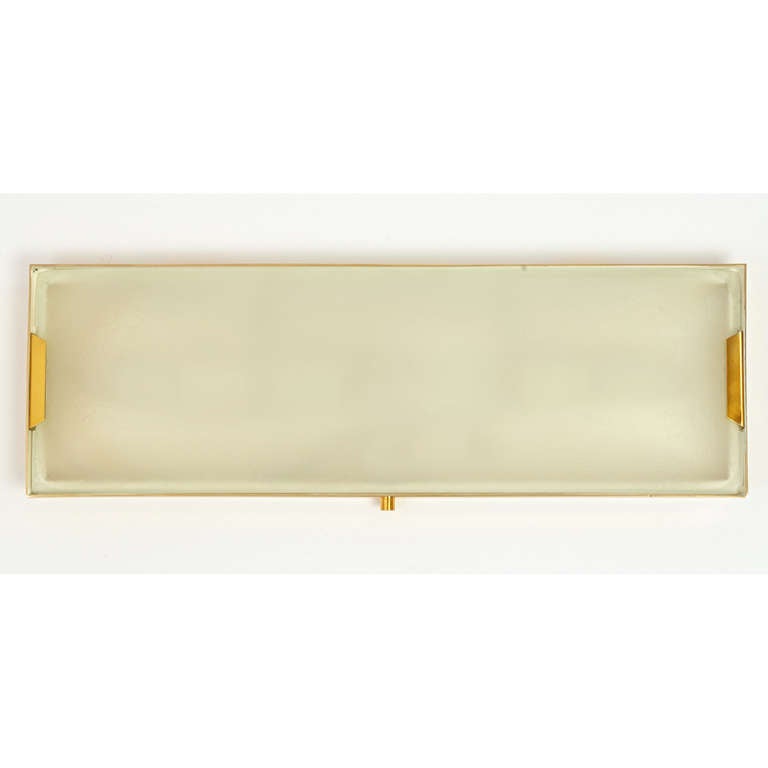 Rectangular Glass Ceiling Fixture by Stilnovo